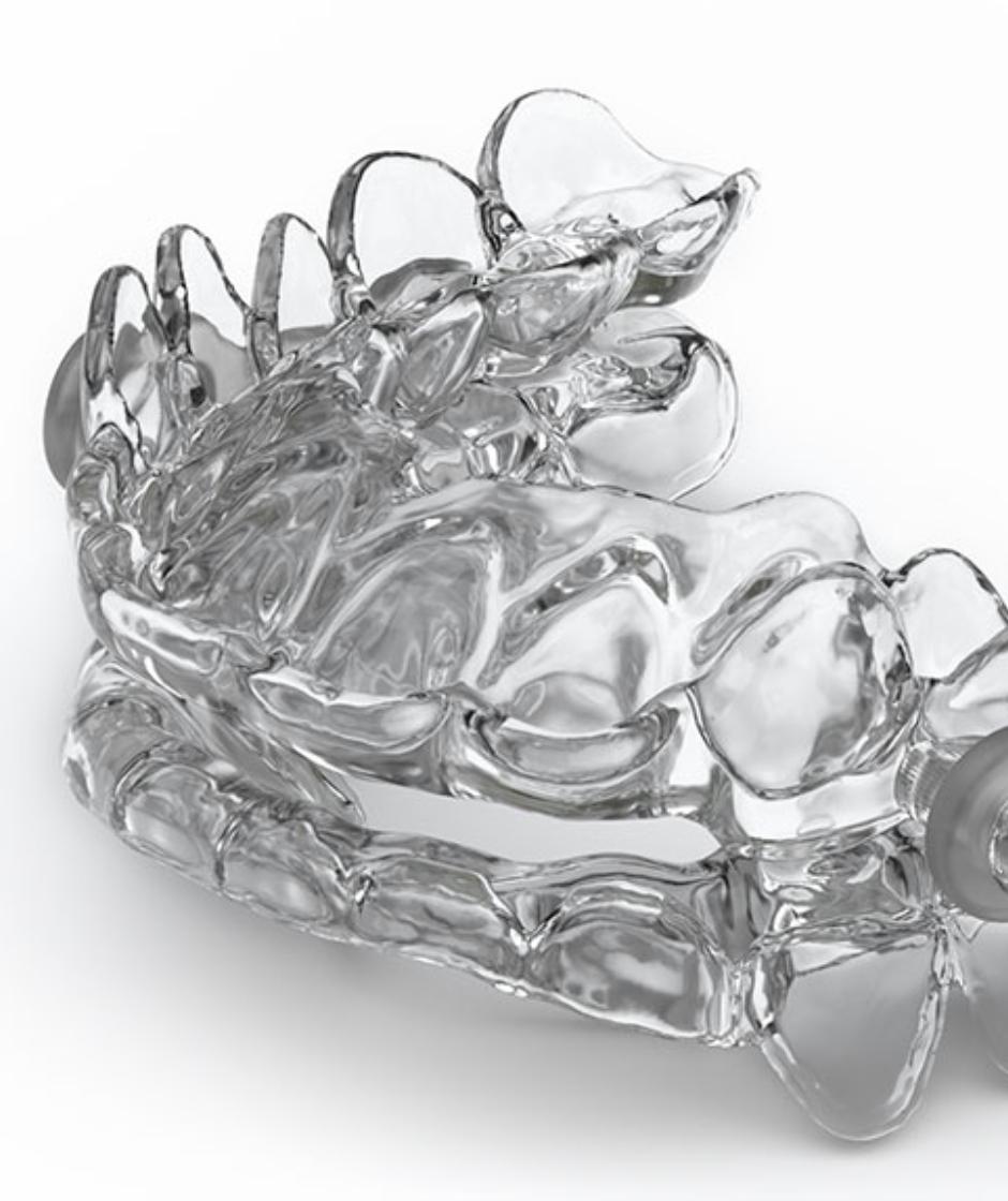 Schiene zur Behandlung bei Schlafapnoe.