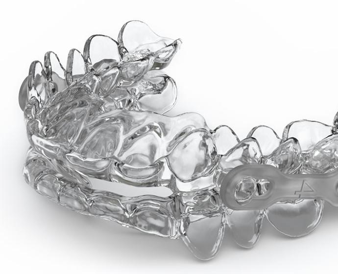 Schiene zur Behandlung bei Schlafapnoe.