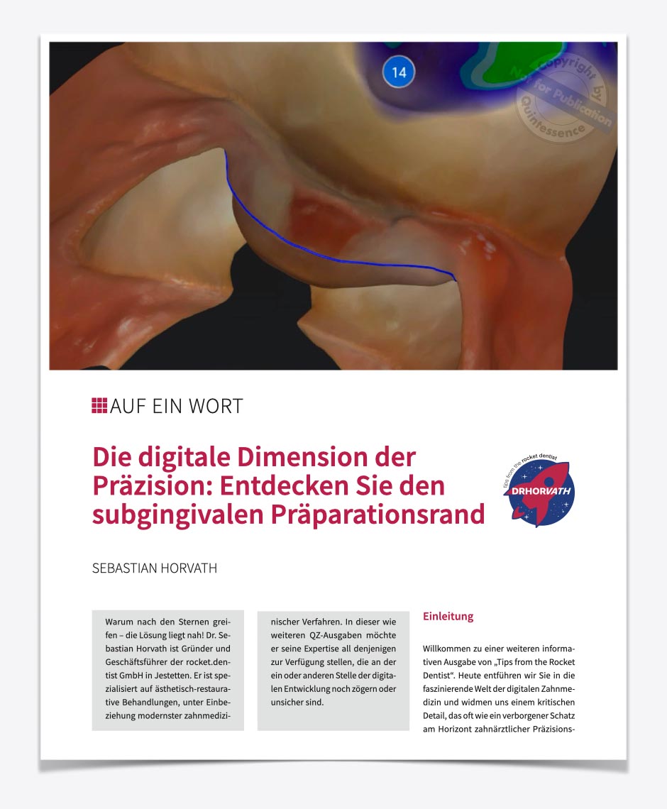 Titelseite der Artikelserie Tips from the Rocket Dentist mit praktischen Tipps zu digitaler Zahnmedizin